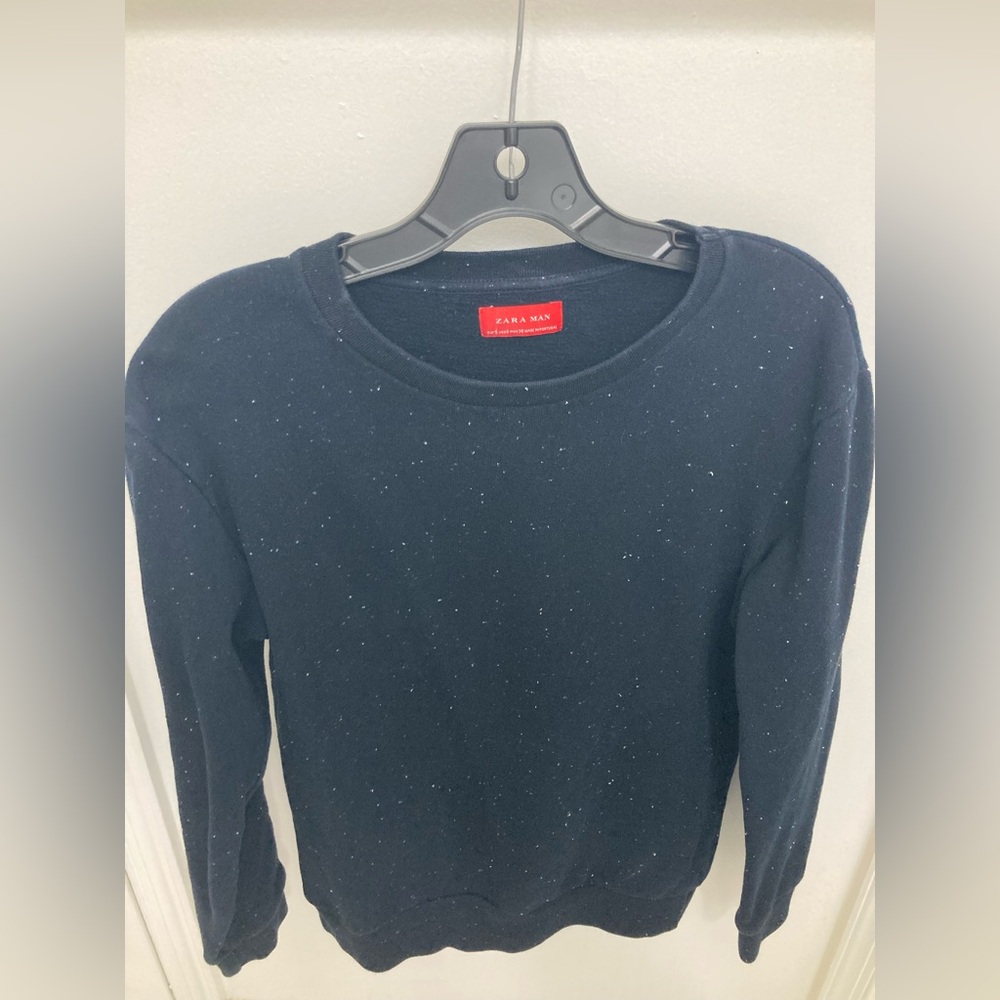 Zara Man Black and White Speckled Sweater